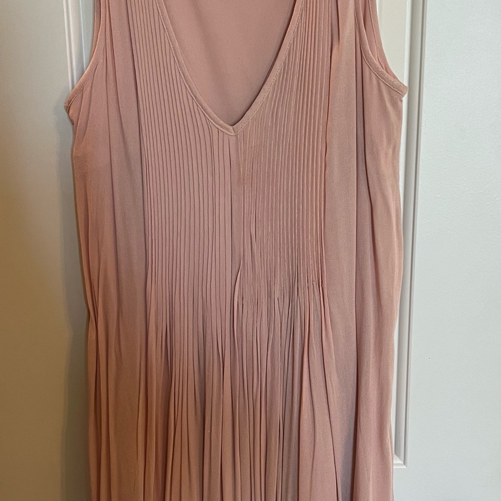 Old Navy Blush Pink Pleated Midi Dress
